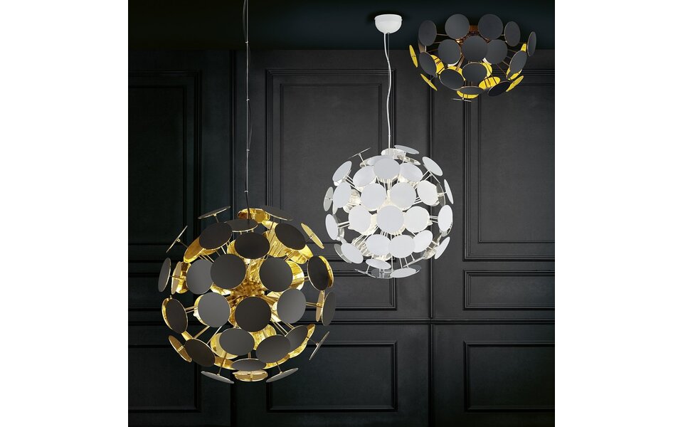 HLW LED LED Ceiling Light - Ceiling Lighting - Trion Discon - E14 Fitting - 3 Lights - Round - Matte White Aluminum