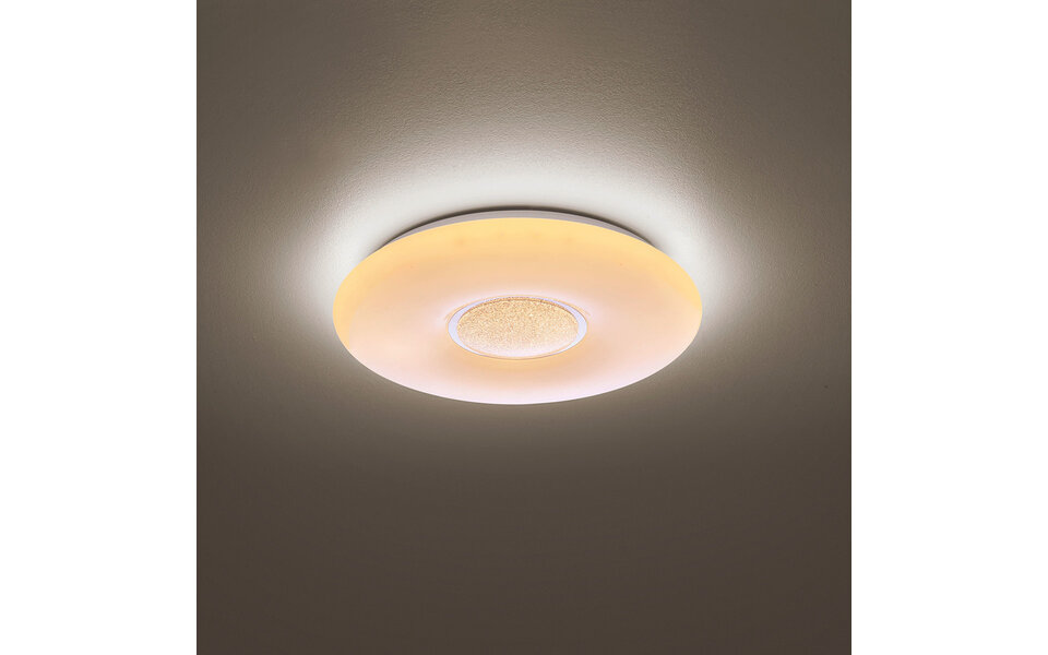 HLW LED LED Plafondlamp - Trion Ako - 21W - Aanpasbare Kleur - Dimbaar - Afstandsbediening - Rond - Mat Wit