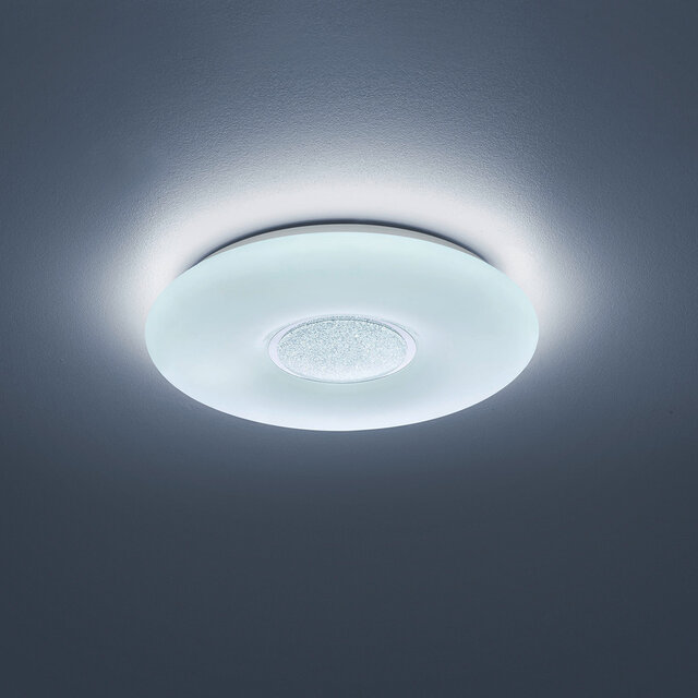 HLW LED LED Ceiling Light - Trion Ako - 21W - Adjustable Color - Dimmable - Remote Control - Round - Matte White
