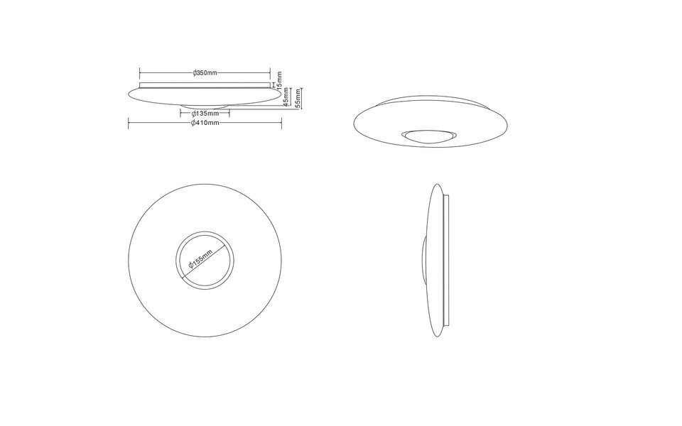 HLW LED LED Plafondlamp - Trion Ako - 21W - Aanpasbare Kleur - Dimbaar - Afstandsbediening - Rond - Mat Wit