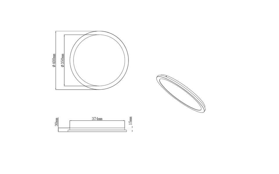 HLW LED LED Plafondlamp - Badkamerlamp - Trion Camy - Opbouw Rond 22W - Spatwaterdicht IP44 - Dimbaar - Warm Wit 3000K - Mat Zwart HLW LED LED Plafondlamp - Badkamerlamp - Trion Camy - Opbouw Rond 22W - Spatwaterdicht IP44 - Dimbaar - Warm Wit 3000K - Mat Zwart