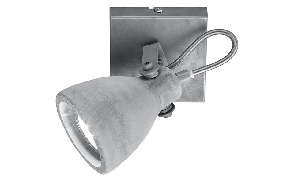 HLW LED LED Ceiling Spotlight - Trion Conry - GU10 Fitting - 1-light - Square - Matte Gray Concrete Look - Aluminum