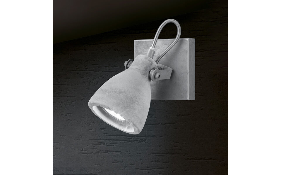 HLW LED LED Plafondspot - Trion Conry - GU10 Fitting - 1-lichts - Vierkant - Mat Grijs Beton Look - Aluminium