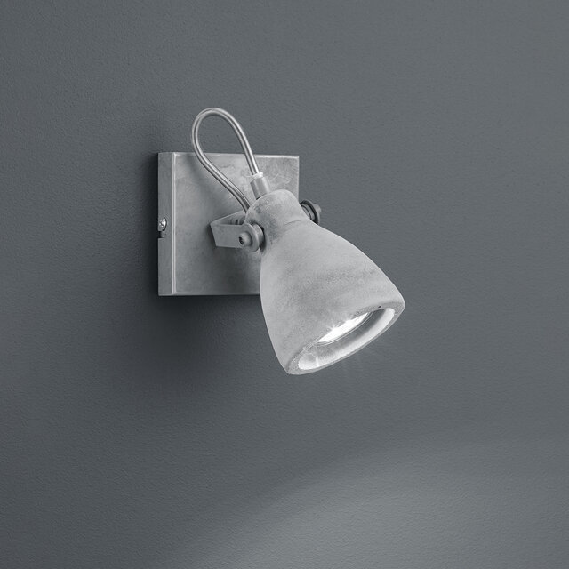 HLW LED LED Plafondspot - Trion Conry - GU10 Fitting - 1-lichts - Vierkant - Mat Grijs Beton Look - Aluminium