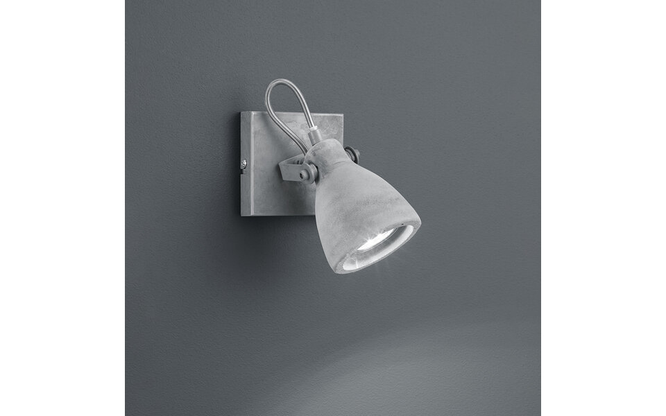 HLW LED LED Plafondspot - Trion Conry - GU10 Fitting - 1-lichts - Vierkant - Mat Grijs Beton Look - Aluminium