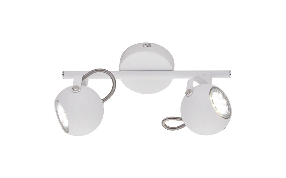 HLW LED LED Ceiling Spotlight - Trion Bosty - GU10 Fitting - 2-light - Rectangular - Matte White - Aluminum