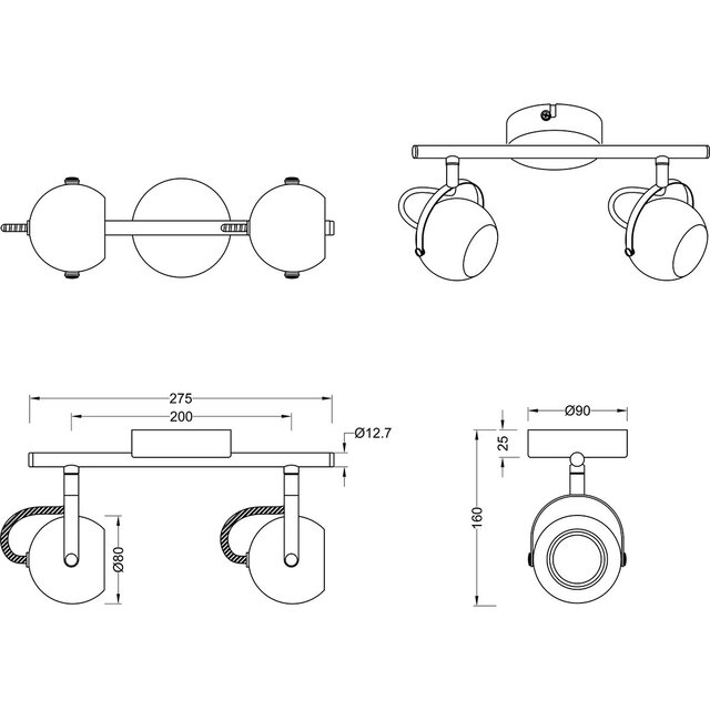 HLW LED LED Plafondspot - Trion Bosty - GU10 Fitting - 2-lichts - Rechthoek - Mat Wit - Aluminium HLW LED LED Plafondspot - Trion Bosty - GU10 Fitting - 2-lichts - Rechthoek - Mat Wit - Aluminium