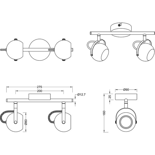 HLW LED LED Plafondspot - Trion Bosty - GU10 Fitting - 2-lichts - Rechthoek - Mat Wit - Aluminium HLW LED LED Plafondspot - Trion Bosty - GU10 Fitting - 2-lichts - Rechthoek - Mat Wit - Aluminium