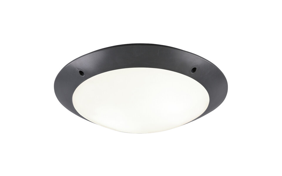 HLW LED LED Ceiling Light - Bathroom Light - Trion Camiro - Surface Mounted Round - Waterproof IP54 - E27 Fitting - 2-light - Matte Anthracite - Plastic