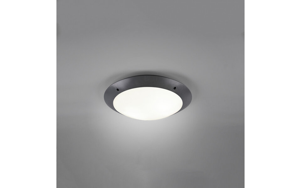 HLW LED LED Plafondlamp - Badkamerlamp - Trion Camiro - Opbouw Rond - Waterdicht IP54 - E27 Fitting - 2-lichts - Mat Antraciet - Kunststof HLW LED LED Plafondlamp - Badkamerlamp - Trion Camiro - Opbouw Rond - Waterdicht IP54 - E27 Fitting - 2-lichts - Mat Antraciet - Kunststof