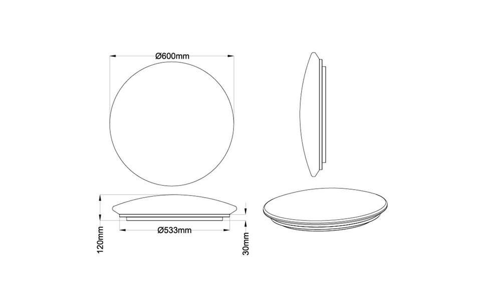 HLW LED LED Plafondlamp - Trion Acinoa - 40W - Aanpasbare Kleur - Dimbaar - Afstandsbediening - Rond - Mat Wit