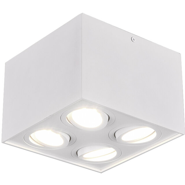 LED Plafondspot Trion Bisqy 4-lichts GU10 Mat Wit Draaibaar Binnenverlichting LED Plafondspot Trion Bisqy 4-lichts GU10 Mat Wit Draaibaar Binnenverlichting