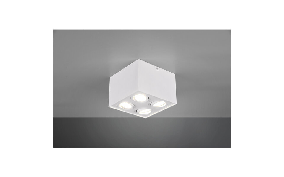 HLW LED LED Plafondspot - Trion Bisqy - GU10 Fitting - 4-lichts - Vierkant - Mat Wit - Aluminium HLW LED LED Plafondspot - Trion Bisqy - GU10 Fitting - 4-lichts - Vierkant - Mat Wit - Aluminium