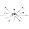 LED Ceiling Lamp - Trion Bodrina - 24W + 6W - 13 lights - Adjustable Color - Dimmable - Remote Control - Round - Matte Chrome - Aluminum