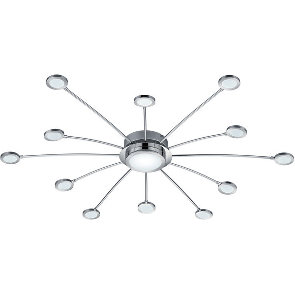HLW LED LED Plafondlamp - Trion Bodrina - 24W + 6W - 13-lichts - Aanpasbare Kleur - Dimbaar - Afstandsbediening - Rond - Mat Chroom - Aluminium HLW LED LED Plafondlamp - Trion Bodrina - 24W + 6W - 13-lichts - Aanpasbare Kleur - Dimbaar - Afstandsbediening - Rond - Mat Chroom - Aluminium