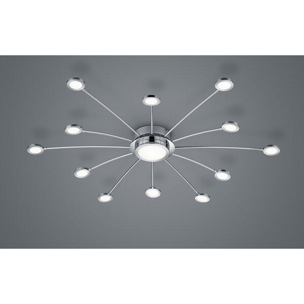 HLW LED LED Plafondlamp - Trion Bodrina - 24W + 6W - 13-lichts - Aanpasbare Kleur - Dimbaar - Afstandsbediening - Rond - Mat Chroom - Aluminium HLW LED LED Plafondlamp - Trion Bodrina - 24W + 6W - 13-lichts - Aanpasbare Kleur - Dimbaar - Afstandsbediening - Rond - Mat Chroom - Aluminium