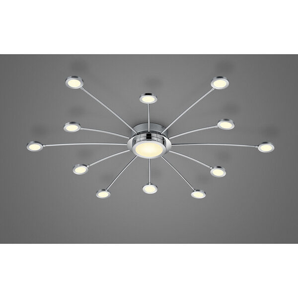HLW LED LED Plafondlamp - Trion Bodrina - 24W + 6W - 13-lichts - Aanpasbare Kleur - Dimbaar - Afstandsbediening - Rond - Mat Chroom - Aluminium HLW LED LED Plafondlamp - Trion Bodrina - 24W + 6W - 13-lichts - Aanpasbare Kleur - Dimbaar - Afstandsbediening - Rond - Mat Chroom - Aluminium