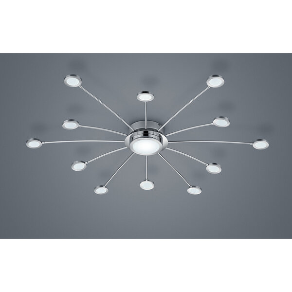 HLW LED LED Plafondlamp - Trion Bodrina - 24W + 6W - 13-lichts - Aanpasbare Kleur - Dimbaar - Afstandsbediening - Rond - Mat Chroom - Aluminium HLW LED LED Plafondlamp - Trion Bodrina - 24W + 6W - 13-lichts - Aanpasbare Kleur - Dimbaar - Afstandsbediening - Rond - Mat Chroom - Aluminium