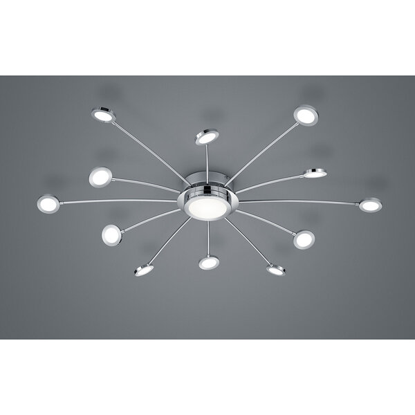 HLW LED LED Plafondlamp - Trion Bodrina - 24W + 6W - 13-lichts - Aanpasbare Kleur - Dimbaar - Afstandsbediening - Rond - Mat Chroom - Aluminium HLW LED LED Plafondlamp - Trion Bodrina - 24W + 6W - 13-lichts - Aanpasbare Kleur - Dimbaar - Afstandsbediening - Rond - Mat Chroom - Aluminium