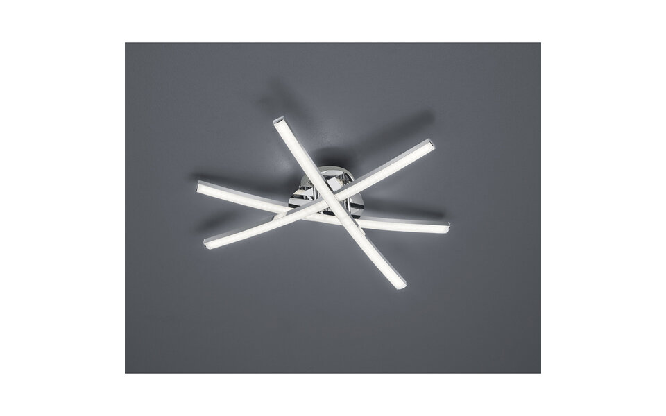 HLW LED LED Ceiling Lamp - Ceiling Lighting - Trion Cipolo - 15W - Warm White 3000K - Rectangular - Gloss Chrome - Aluminum