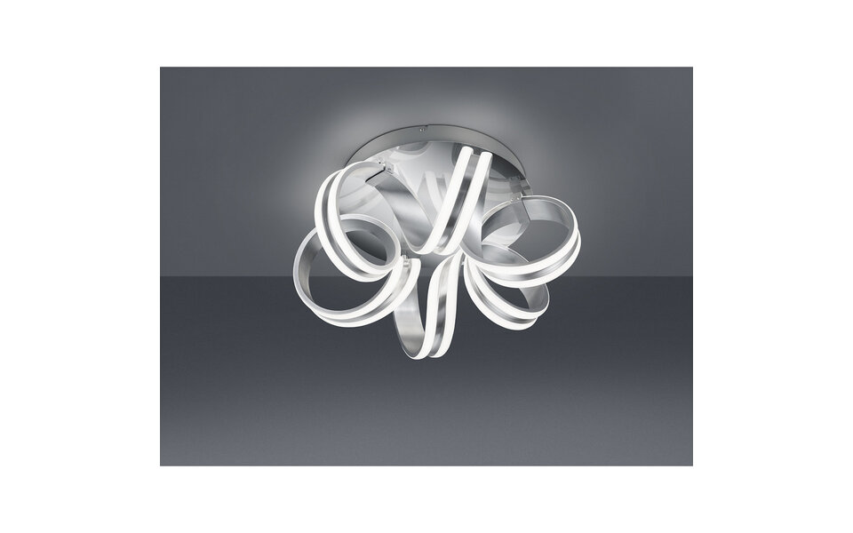 HLW LED LED Plafondlamp - Plafondverlichting - Trion Katra - 38W - Warm Wit 3000K - Dimbaar - Rond - Mat Grijs - Aluminium