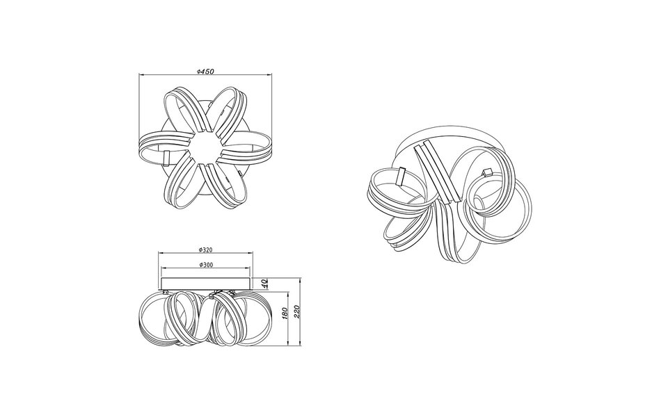 HLW LED LED Ceiling Light - Ceiling Lighting - Trion Katra - 38W - Warm White 3000K - Dimmable - Round - Matte Gray - Aluminum