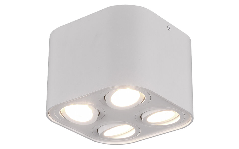 HLW LED LED Plafondlamp - Plafondverlichting - Trion Cosmin - GU10 Fitting - 4-lichts - Vierkant - Mat Wit - Aluminium