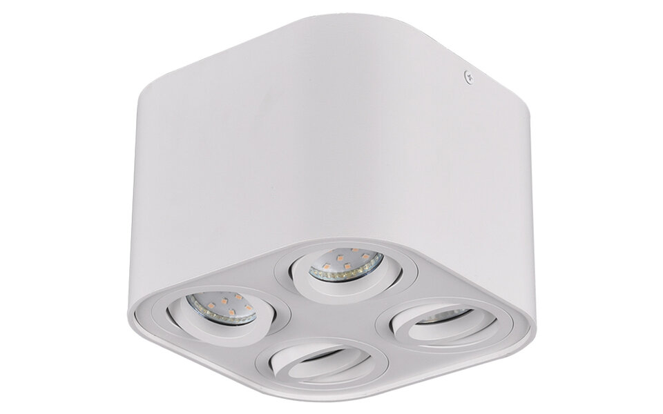 HLW LED LED Ceiling Light - Ceiling Lighting - Trion Cosmin - GU10 Fitting - 4 Lights - Square - Matte White - Aluminum HLW LED LED Ceiling Light - Ceiling Lighting - Trion Cosmin - GU10 Fitting - 4 Lights - Square - Matte White - Aluminum