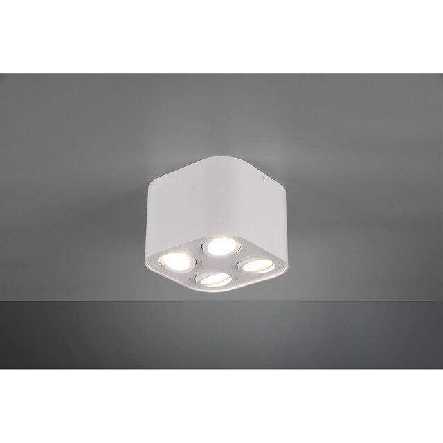 HLW LED LED Ceiling Light - Ceiling Lighting - Trion Cosmin - GU10 Fitting - 4 Lights - Square - Matte White - Aluminum HLW LED LED Ceiling Light - Ceiling Lighting - Trion Cosmin - GU10 Fitting - 4 Lights - Square - Matte White - Aluminum