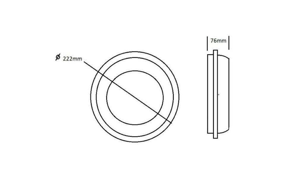 HLW LED LED Ceiling Light - Bathroom Light - Artony - 20W - Bright/Cool White 6400K - Waterproof IP65 - Surface Mounted - Round - White