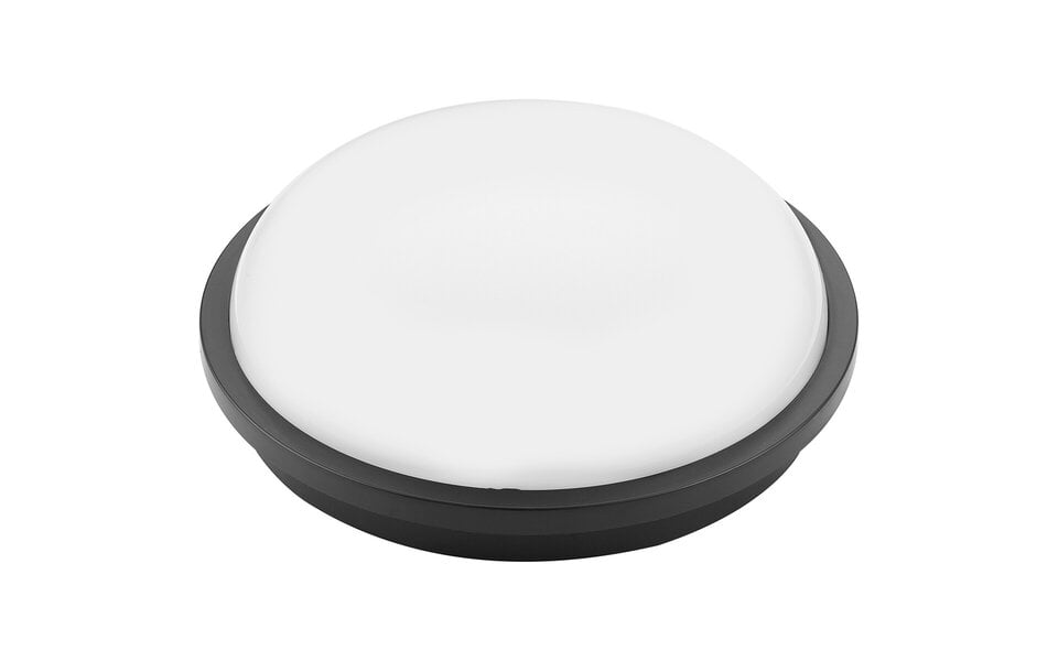 HLW LED LED Plafondlamp - Badkamerlamp - Artony - 20W - Helder/Koud Wit 6400K - Waterdicht IP65 - Opbouw - Rond - Zwart