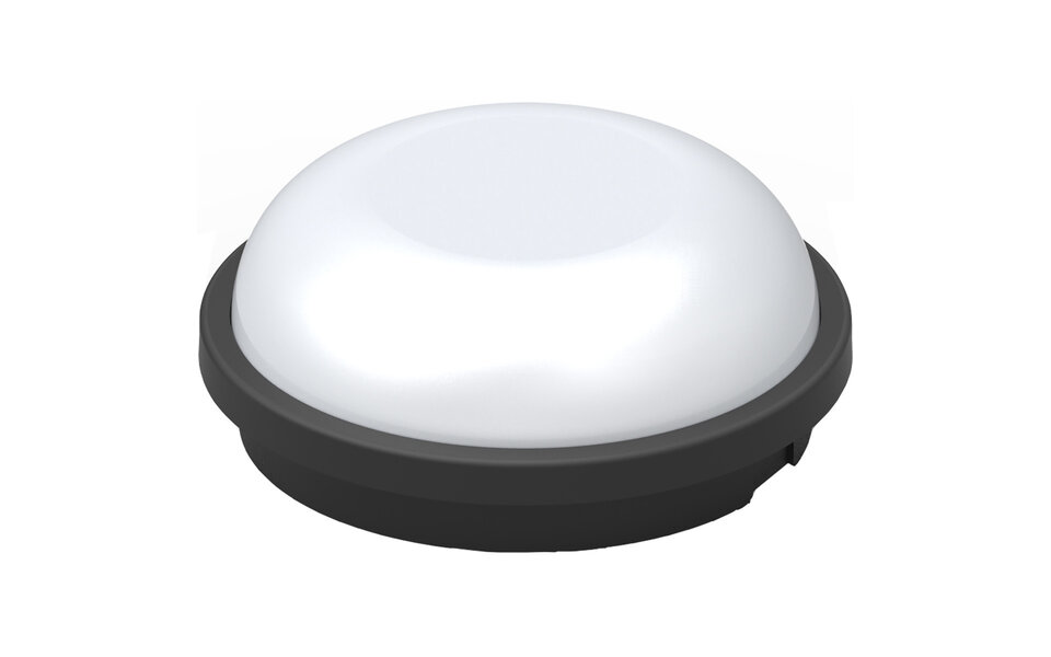 HLW LED LED Ceiling Light - Bathroom Light - Artony - 20W - Bright/Cool White 6400K - Waterproof IP65 - Surface Mounted - Round - Black