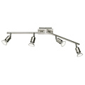 LED Ceiling Spotlight - Trion Nimo - GU10 Fitting - 12W - Warm White 3000K - 4 Lights - Rectangular - Matte Nickel - Aluminum