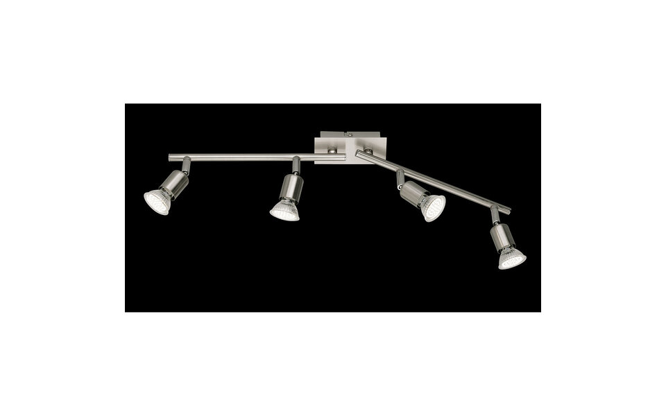 HLW LED LED Plafondspot - Trion Nimo - GU10 Fitting - 12W - Warm Wit 3000K - 4-lichts - Rechthoek - Mat Nikkel - Aluminium HLW LED LED Plafondspot - Trion Nimo - GU10 Fitting - 12W - Warm Wit 3000K - 4-lichts - Rechthoek - Mat Nikkel - Aluminium