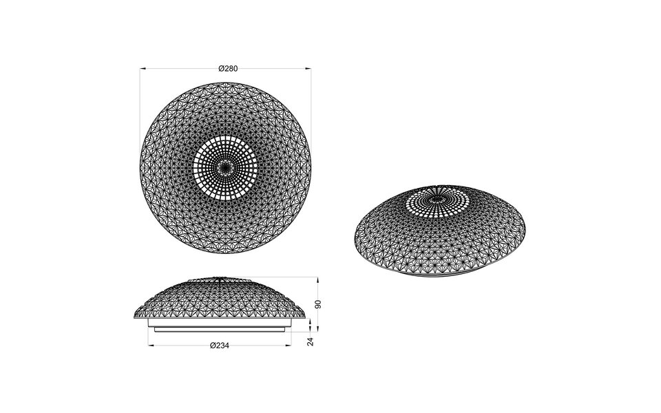 HLW LED LED Ceiling Light - Ceiling Lighting - Trion Komino - 12W - Warm White 3000K - Round - Matte White - Aluminum