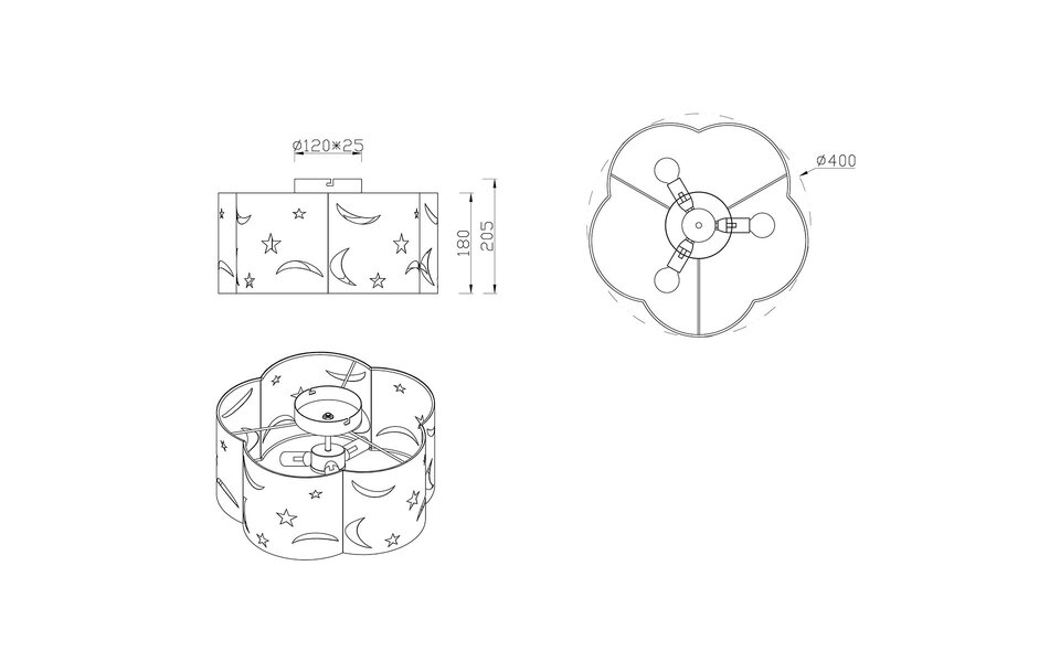 HLW LED LED Plafondlamp - Plafondverlichting - Trion Monimo - E27 Fitting - 3-lichts - Rond - Mat Blauw - Aluminium