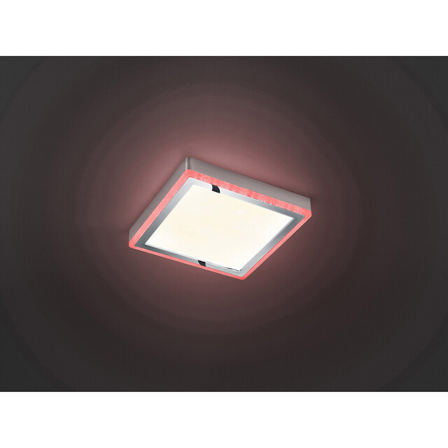 HLW LED LED Plafondlamp - Plafondverlichting - Trion Slodan - 20W - Aanpasbare Kleur - Afstandsbediening - Dimbaar - Vierkant - Mat Wit - Kunststof
