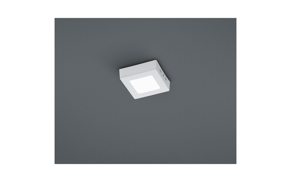 HLW LED LED Ceiling Light - Ceiling Lighting - Trion Zonin - 5W - Warm White 3000K - Square - Matte White - Aluminum