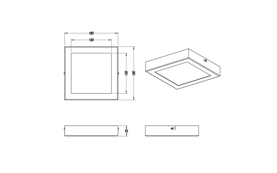HLW LED LED Plafondlamp - Plafondverlichting - Trion Zonin - 12W - Warm Wit 3000K - Vierkant - Mat Wit - Aluminium
