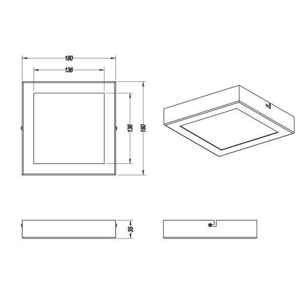 HLW LED LED Plafondlamp - Plafondverlichting - Trion Zonin - 12W - Warm Wit 3000K - Vierkant - Mat Wit - Aluminium HLW LED LED Plafondlamp - Plafondverlichting - Trion Zonin - 12W - Warm Wit 3000K - Vierkant - Mat Wit - Aluminium