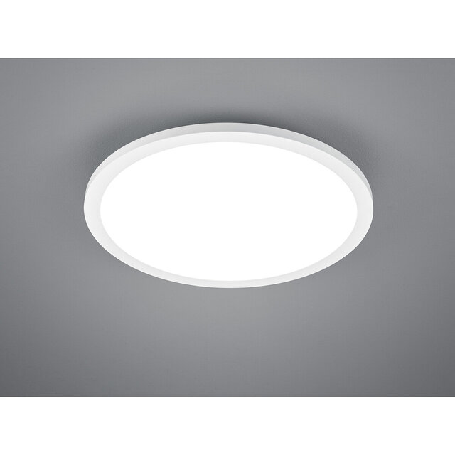 HLW LED LED Ceiling Light - Ceiling Lighting - Trion Tiberon - 20W - Natural White 4000K - Round - Matt White - Plastic