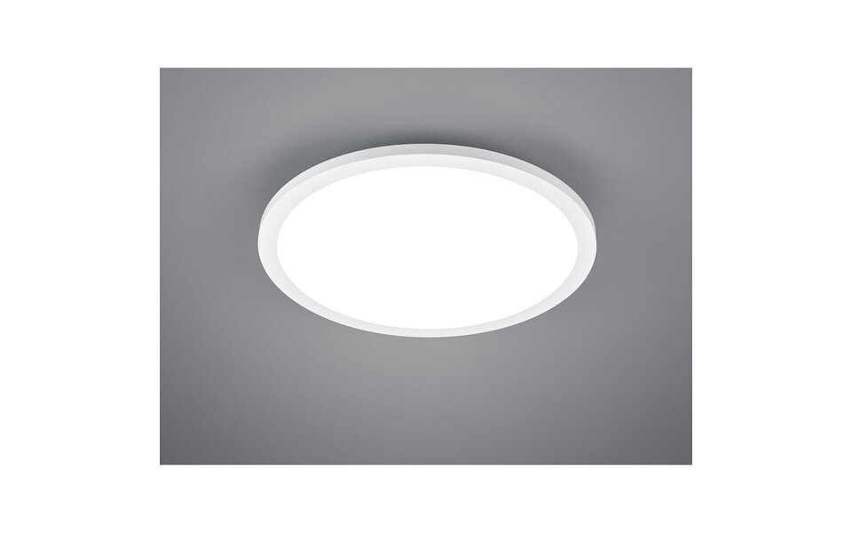 HLW LED LED Ceiling Light - Ceiling Lighting - Trion Tiberon - 20W - Natural White 4000K - Round - Matt White - Plastic