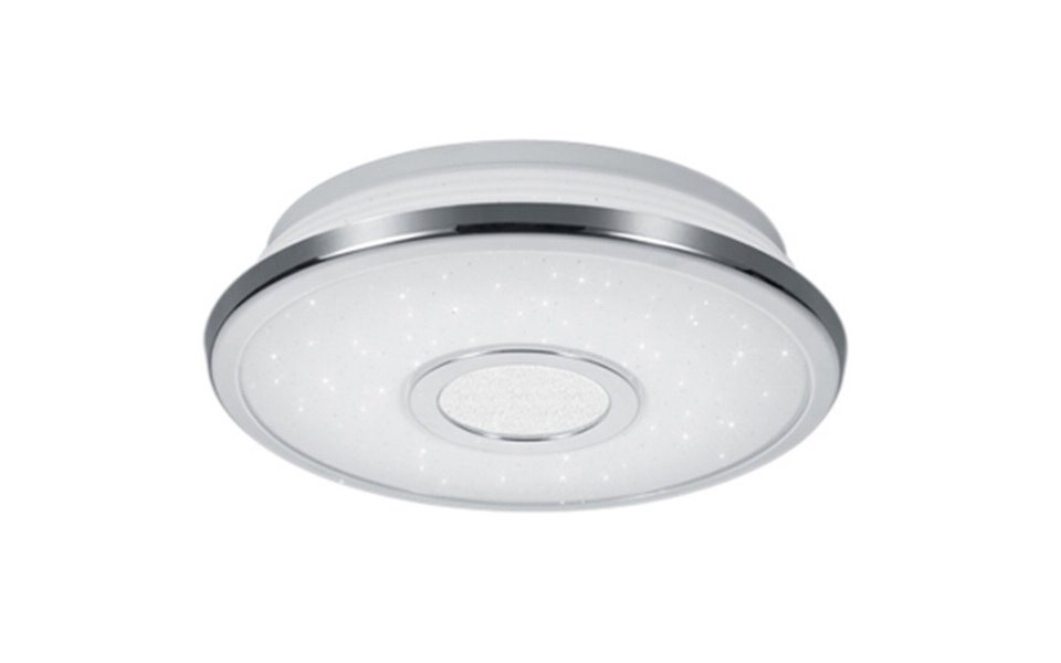 HLW LED LED Plafondlamp - Trion Osirina - 12W - Warm Wit 3000K - Dimbaar - Sterlicht - Rond - Glans Chroom - Kunststof
