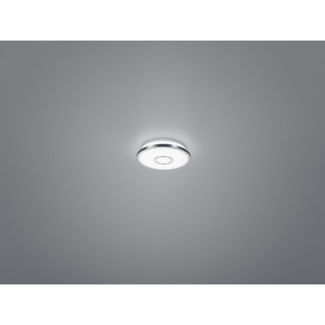 HLW LED LED Ceiling Lamp - Trion Osirina - 12W - Warm White 3000K - Dimmable - Star Light - Round - Gloss Chrome - Plastic