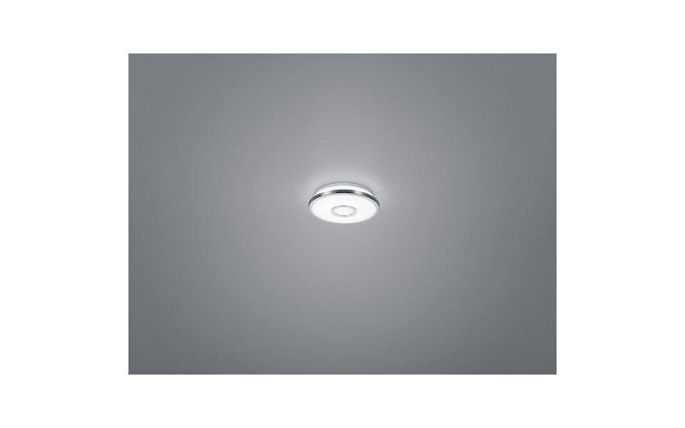 HLW LED LED Ceiling Lamp - Trion Osirina - 12W - Warm White 3000K - Dimmable - Star Light - Round - Gloss Chrome - Plastic