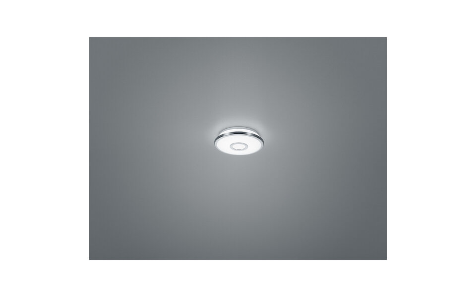 HLW LED LED Ceiling Lamp - Trion Osirina - 12W - Warm White 3000K - Dimmable - Star Light - Round - Gloss Chrome - Plastic