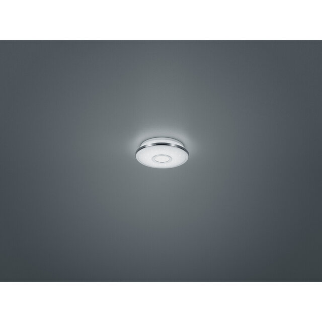 HLW LED LED Ceiling Lamp - Trion Osirina - 12W - Warm White 3000K - Dimmable - Star Light - Round - Gloss Chrome - Plastic