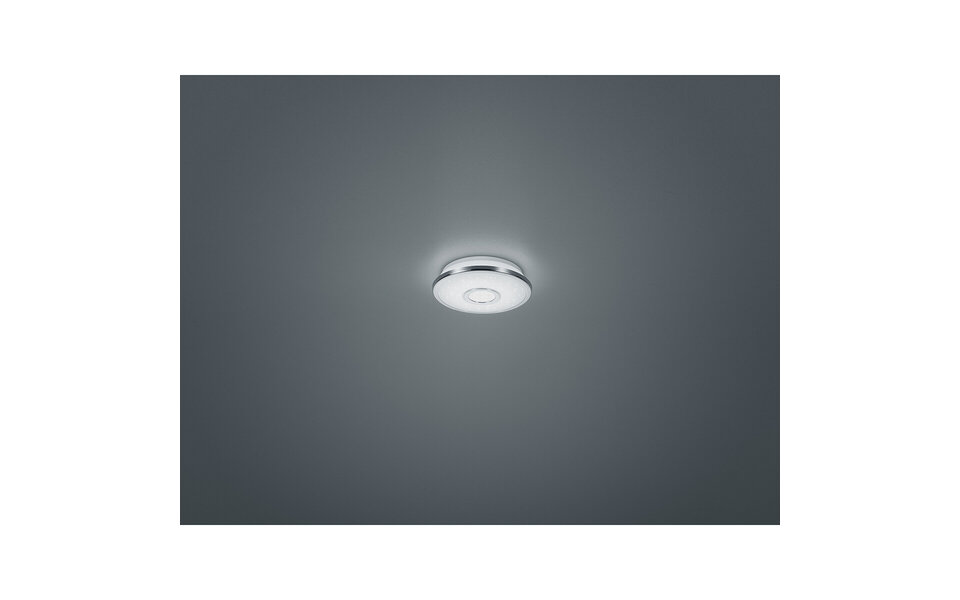 HLW LED LED Ceiling Lamp - Trion Osirina - 12W - Warm White 3000K - Dimmable - Star Light - Round - Gloss Chrome - Plastic