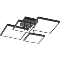 Trion Soranto LED Ceiling Light 24W Matte Black Square Dimmable