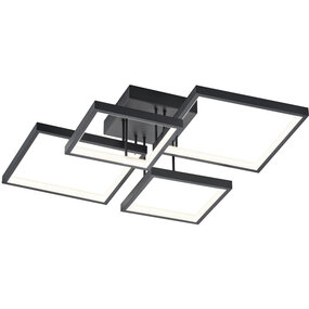 Trion Soranto LED Plafondlamp 24W Mat Zwart Vierkant Dimbaar Trion Soranto LED Plafondlamp 24W Mat Zwart Vierkant Dimbaar